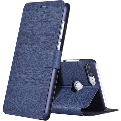 Custodia Portafoglio In Pelle con Supporto per Huawei Honor 9 Lite Blu