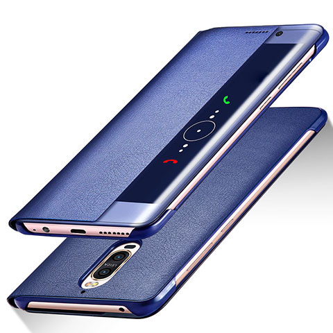 Custodia Portafoglio In Pelle con Supporto per Huawei Mate 9 Pro Blu