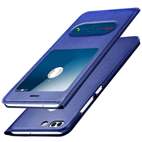 Custodia Portafoglio In Pelle con Supporto per Huawei Nova 2 Blu