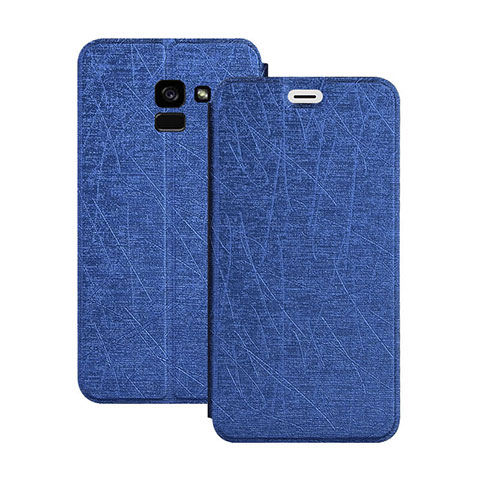 Custodia Portafoglio In Pelle con Supporto per Samsung Galaxy A5 (2018) A530F Blu