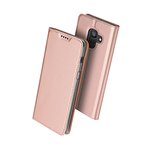 Custodia Portafoglio In Pelle con Supporto per Samsung Galaxy A6 (2018) Oro Rosa