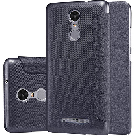 Custodia Portafoglio In Pelle con Supporto per Xiaomi Redmi Note 3 MediaTek Nero