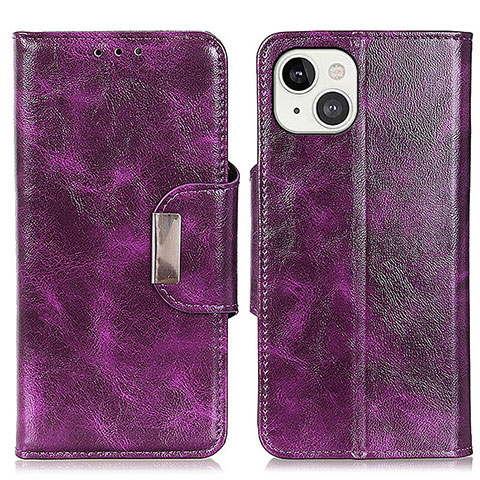 Custodia Portafoglio In Pelle Cover con Supporto A01 per Apple iPhone 13 Mini Viola