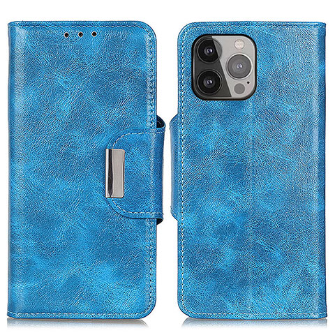 Custodia Portafoglio In Pelle Cover con Supporto A01 per Apple iPhone 15 Pro Blu