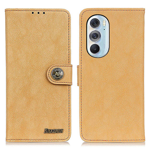 Custodia Portafoglio In Pelle Cover con Supporto A01D per Motorola Moto Edge Plus (2022) 5G Oro