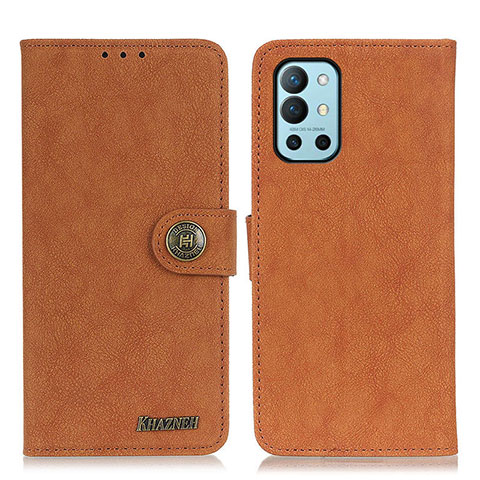 Custodia Portafoglio In Pelle Cover con Supporto A01D per OnePlus 9R 5G Marrone