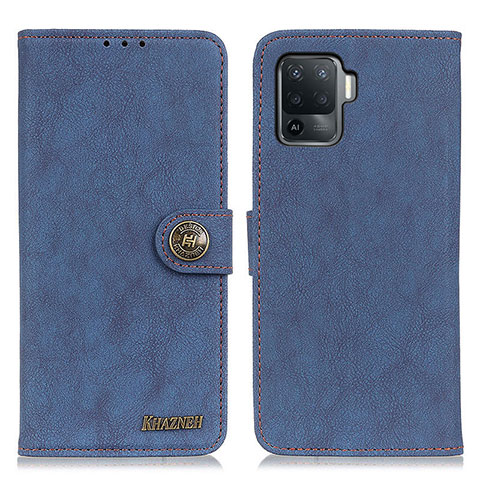 Custodia Portafoglio In Pelle Cover con Supporto A01D per Oppo F19 Pro Blu