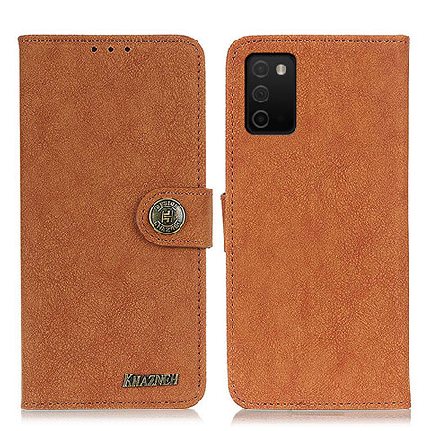 Custodia Portafoglio In Pelle Cover con Supporto A01D per Samsung Galaxy A02s Marrone