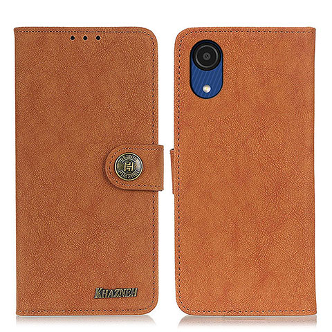 Custodia Portafoglio In Pelle Cover con Supporto A01D per Samsung Galaxy A03 Core Marrone