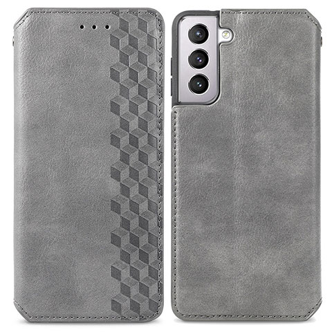 Custodia Portafoglio In Pelle Cover con Supporto A01D per Samsung Galaxy S21 5G Grigio