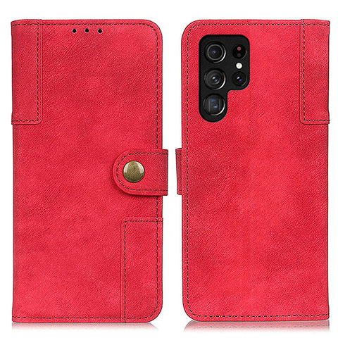 Custodia Portafoglio In Pelle Cover con Supporto A01D per Samsung Galaxy S24 Ultra 5G Rosso