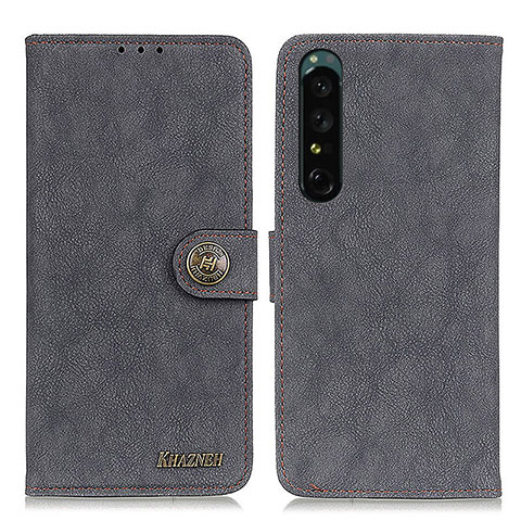 Custodia Portafoglio In Pelle Cover con Supporto A01D per Sony Xperia 1 V Nero