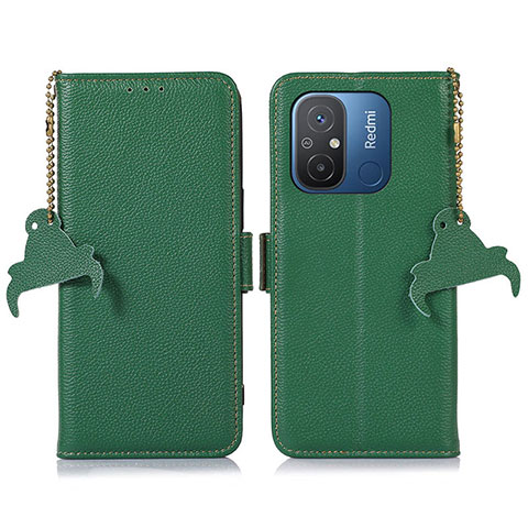 Custodia Portafoglio In Pelle Cover con Supporto A01D per Xiaomi Redmi 11A 4G Verde