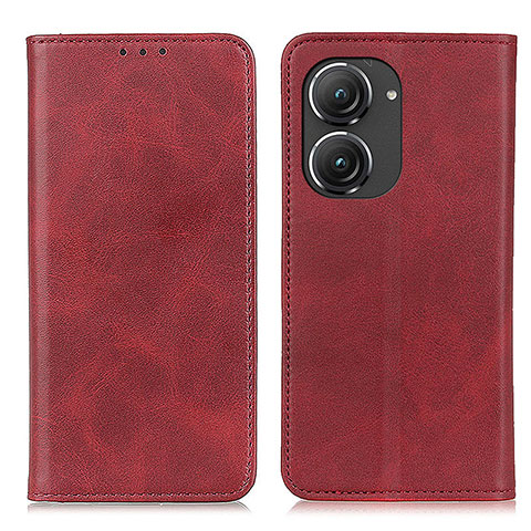 Custodia Portafoglio In Pelle Cover con Supporto A02D per Asus Zenfone 9 Rosso