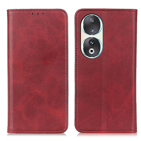 Custodia Portafoglio In Pelle Cover con Supporto A02D per Huawei Honor 90 5G Rosso