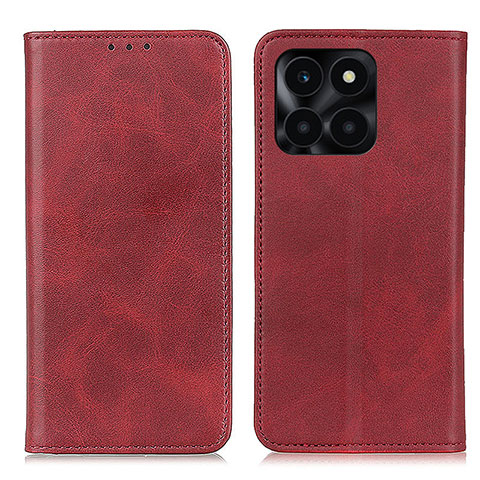 Custodia Portafoglio In Pelle Cover con Supporto A02D per Huawei Honor X6a Rosso