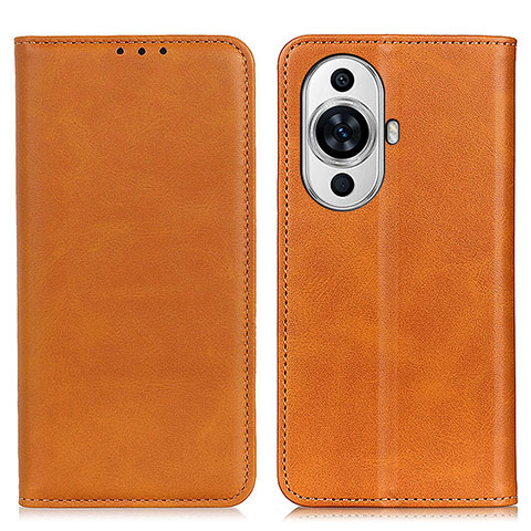 Custodia Portafoglio In Pelle Cover con Supporto A02D per Huawei Nova 11 Ultra Marrone Chiaro