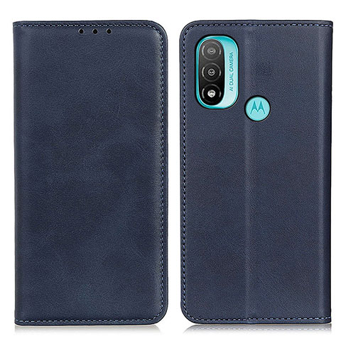 Custodia Portafoglio In Pelle Cover con Supporto A02D per Motorola Moto E40 Blu