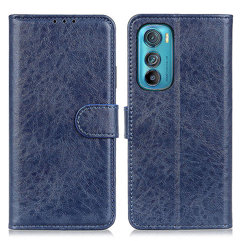 Custodia Portafoglio In Pelle Cover con Supporto A02D per Motorola Moto Edge 30 5G Blu