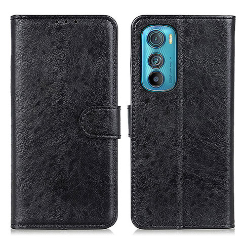 Custodia Portafoglio In Pelle Cover con Supporto A02D per Motorola Moto Edge 30 5G Nero