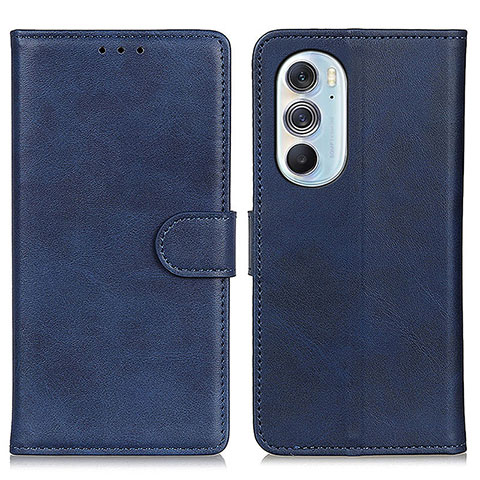 Custodia Portafoglio In Pelle Cover con Supporto A02D per Motorola Moto Edge 30 Pro 5G Blu