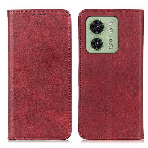 Custodia Portafoglio In Pelle Cover con Supporto A02D per Motorola Moto Edge 40 5G Rosso