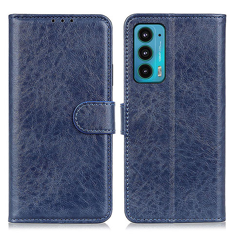 Custodia Portafoglio In Pelle Cover con Supporto A02D per Motorola Moto Edge Lite 5G Blu