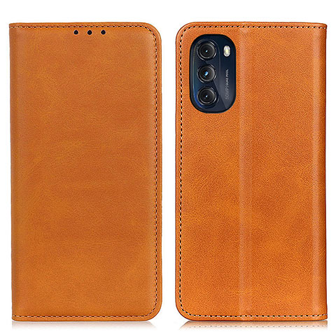 Custodia Portafoglio In Pelle Cover con Supporto A02D per Motorola Moto G 5G (2022) Marrone Chiaro