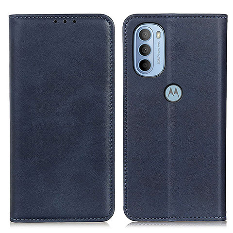 Custodia Portafoglio In Pelle Cover con Supporto A02D per Motorola Moto G31 Blu