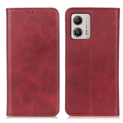 Custodia Portafoglio In Pelle Cover con Supporto A02D per Motorola Moto G53 5G Rosso