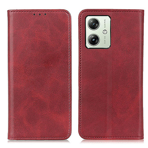 Custodia Portafoglio In Pelle Cover con Supporto A02D per Motorola Moto G54 5G Rosso