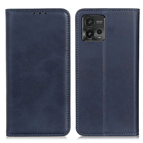 Custodia Portafoglio In Pelle Cover con Supporto A02D per Motorola Moto G72 Blu