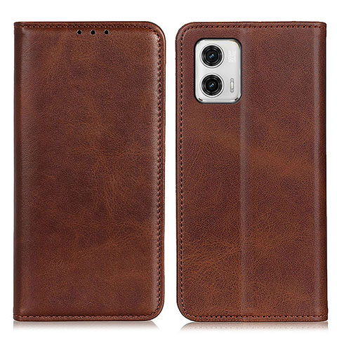 Custodia Portafoglio In Pelle Cover con Supporto A02D per Motorola Moto G73 5G Marrone