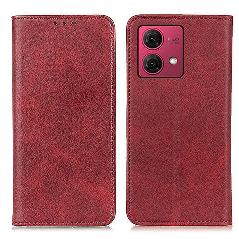 Custodia Portafoglio In Pelle Cover con Supporto A02D per Motorola Moto G84 5G Rosso