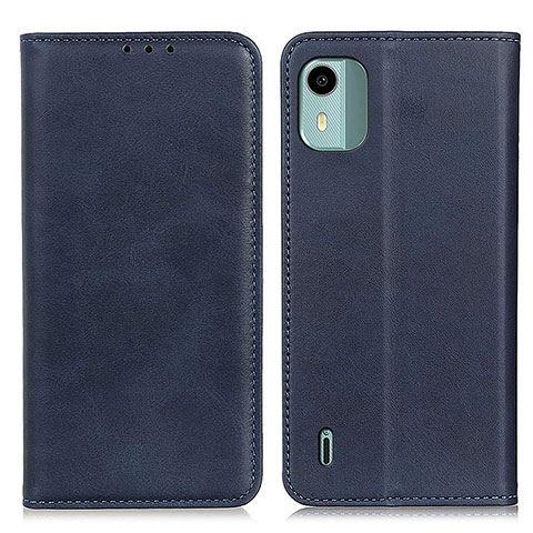 Custodia Portafoglio In Pelle Cover con Supporto A02D per Nokia C12 Blu