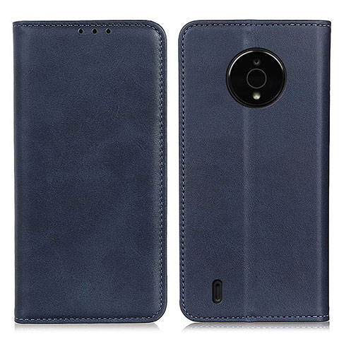 Custodia Portafoglio In Pelle Cover con Supporto A02D per Nokia C200 Blu