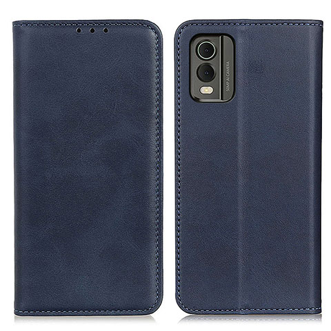 Custodia Portafoglio In Pelle Cover con Supporto A02D per Nokia C32 Blu