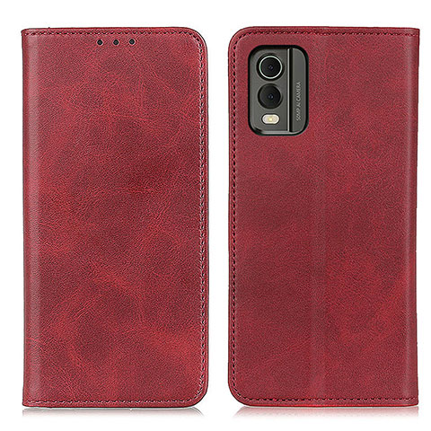 Custodia Portafoglio In Pelle Cover con Supporto A02D per Nokia C32 Rosso