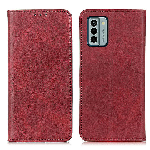 Custodia Portafoglio In Pelle Cover con Supporto A02D per Nokia G22 Rosso