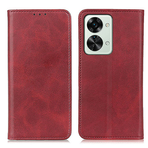 Custodia Portafoglio In Pelle Cover con Supporto A02D per OnePlus Nord 2T 5G Rosso