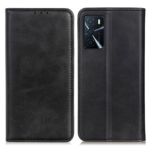 Custodia Portafoglio In Pelle Cover con Supporto A02D per Oppo A16 Nero