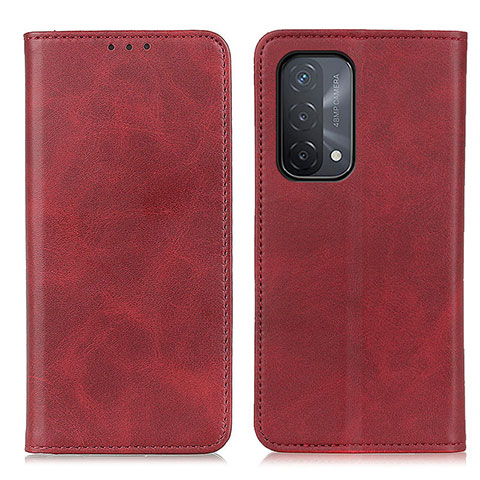 Custodia Portafoglio In Pelle Cover con Supporto A02D per Oppo A74 5G Rosso