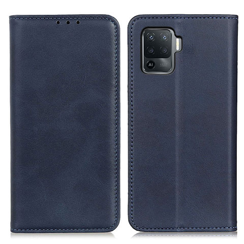 Custodia Portafoglio In Pelle Cover con Supporto A02D per Oppo F19 Pro Blu