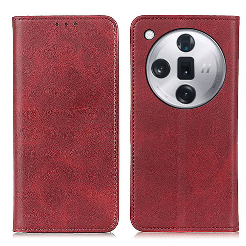 Custodia Portafoglio In Pelle Cover con Supporto A02D per Oppo Find X7 5G Rosso