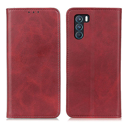 Custodia Portafoglio In Pelle Cover con Supporto A02D per Oppo K9 Pro 5G Rosso