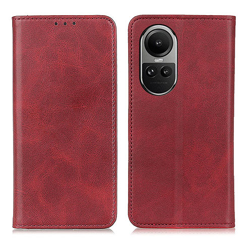 Custodia Portafoglio In Pelle Cover con Supporto A02D per Oppo Reno10 5G Rosso