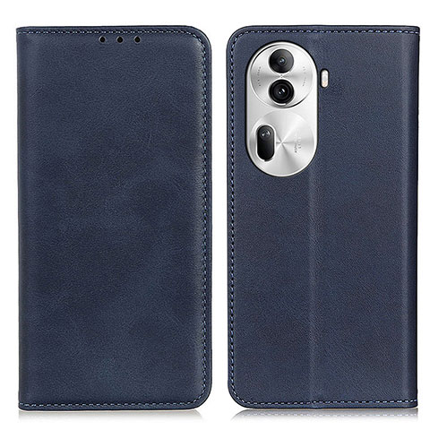 Custodia Portafoglio In Pelle Cover con Supporto A02D per Oppo Reno11 Pro 5G Blu