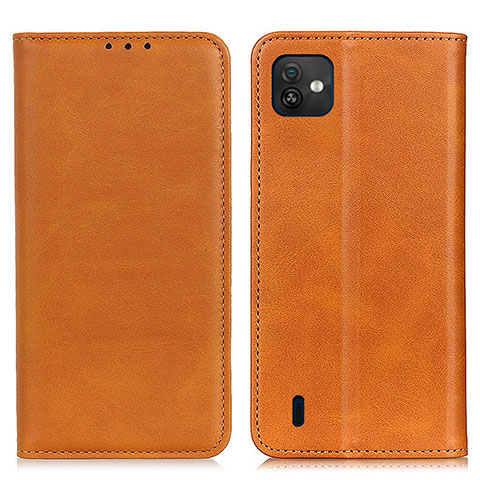 Custodia Portafoglio In Pelle Cover con Supporto A02D per Wiko Y82 Marrone Chiaro