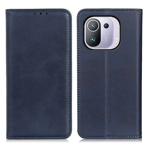 Custodia Portafoglio In Pelle Cover con Supporto A02D per Xiaomi Mi 11 Pro 5G Blu