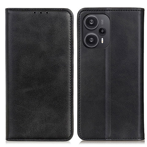 Custodia Portafoglio In Pelle Cover con Supporto A02D per Xiaomi Poco F5 5G Nero